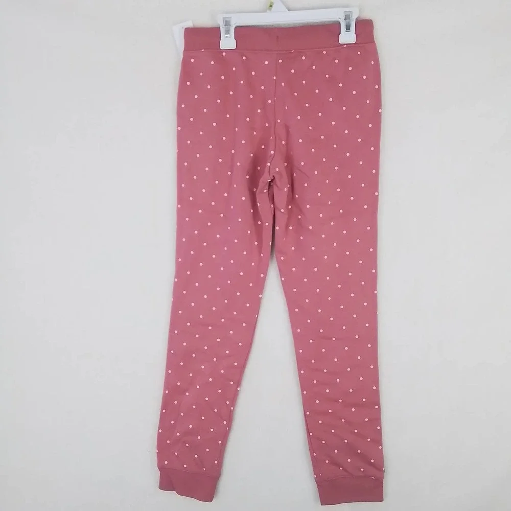 Oshkosh Fleece Lined High Rise Jogger Girl's Size‎ 14 in Pink Polka Dots